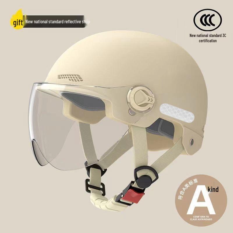 

Summer Sun Protection Breathable Half Helmet for Electric Bikes and Motorcycles Adjustable Head Circumference