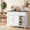 Modern Sideboard with 3 Doors, 2 Drawers and Adjustable Shelves, White