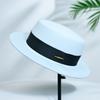 French High-quality Flat-top Woolen Top Hat British Style Hat Women's New Flat Edge Versatile Jazz Hat Self-operated