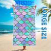 Mermaid Beach Towel - Quick-Dry  Microfiber, Tropical Coastal Print for Swim, Gym, Yoga & Camping