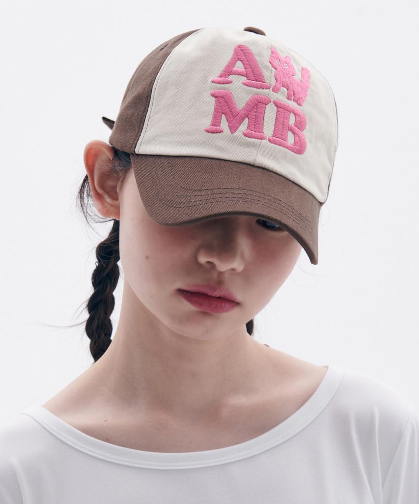 AMBLER Amb Cat Embroidered Ball Cap Ah601 (Brown)