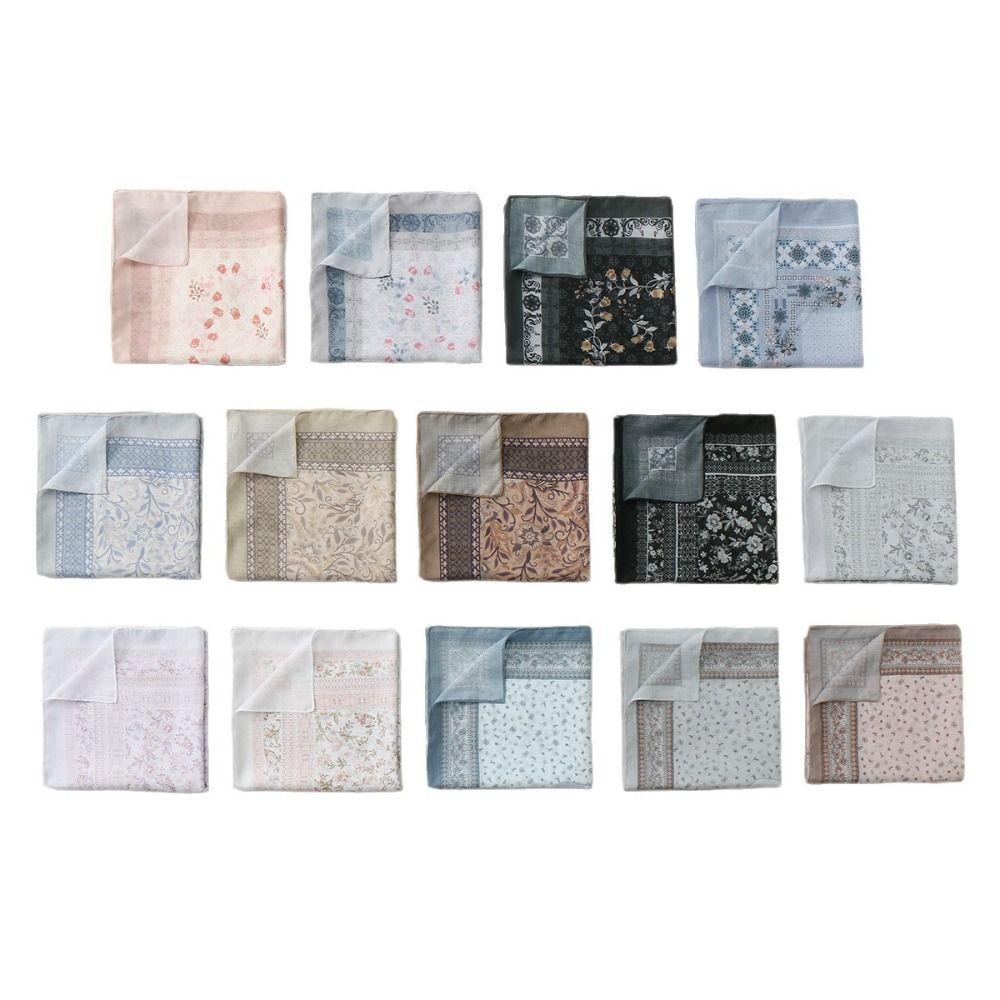 110cm Size Voile Scarf Square Shape Muslim Women Hijabs Fashion Floral Printed Scarf  Cultural Wear