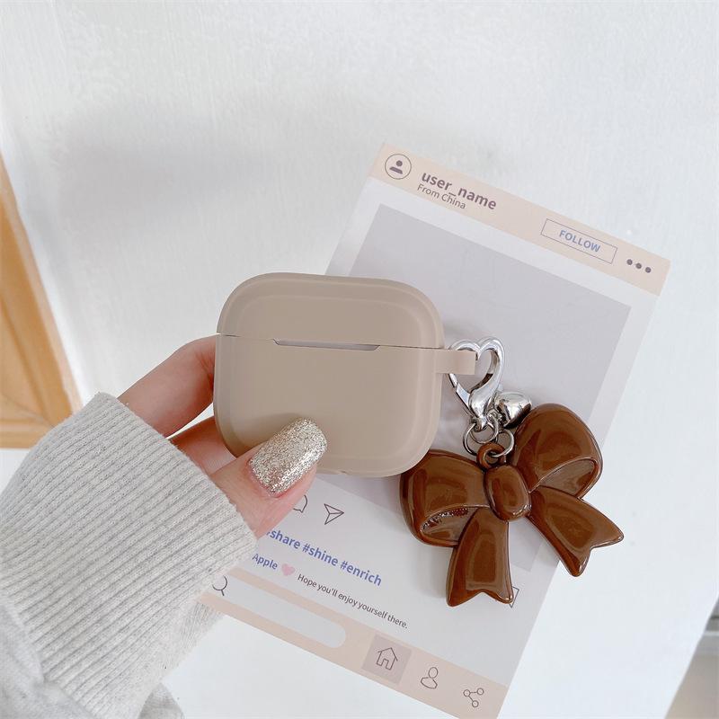 Korean-style solid color bow is suitable for AirPods Pro 1st generation protective cover, 1st generation Pro 1 Apple Bluetooth earphone case
