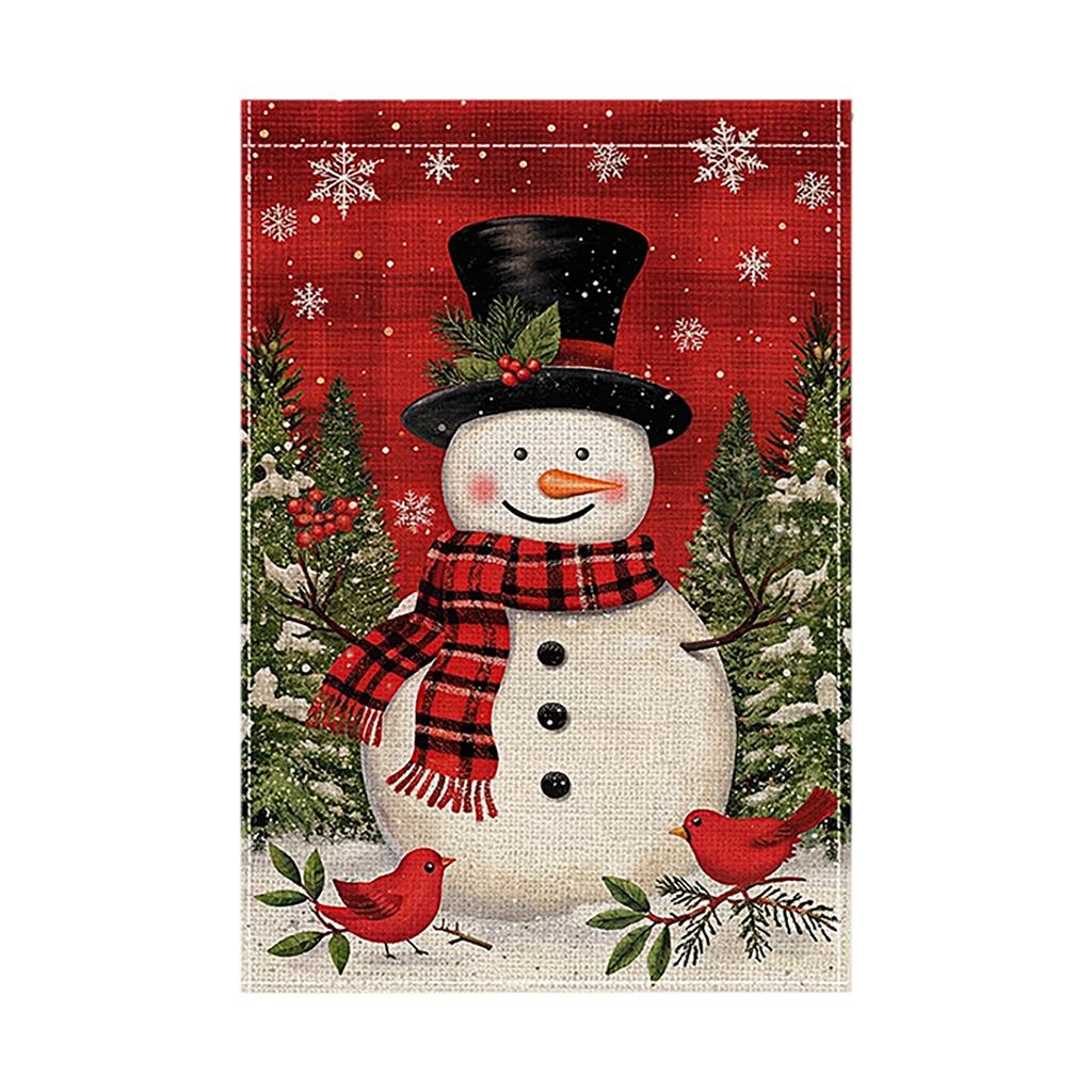 Christmas Day Garden Flag Polyester Double Layer Printed Outdoor Flag Courtyard Decoration Flag