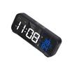 1200mAh USB Rechargeable Desk Clock Voice Controlled Temperature Humidity Display LED Music Alarm Clock for Home Office