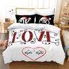 Black and White Couple Romantic Valentine's Day Comfortable Duvet Quilt Cover Pillowcase Bedding Set Decoration Home Textile