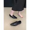 Early autumn square head thick heel single shoes women's versatile and thin British style small leather shoes loafers women's shoes