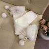 Lolitas Leg Warmers for Women Girls White Ball Knitted Leg Sleeves Winter Warm Ankle Heap Socks JK Uniform Foot Cover