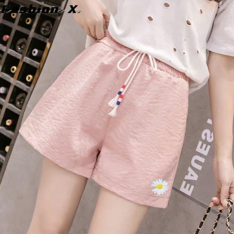 

Женские спортивные шорты. Свободные и тонкие широкие брюки с высокой талией. Верхняя одежда. Универсальные простые повседневные шорты. Легкие и дышащие. 3XL розовый