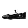 Fashion High Quality Patent Leather Black Ballet Flats Women Fashion Round Toe Shallow Buckle Mary Jane Shoes Cozy Non-slip Casual Shoes