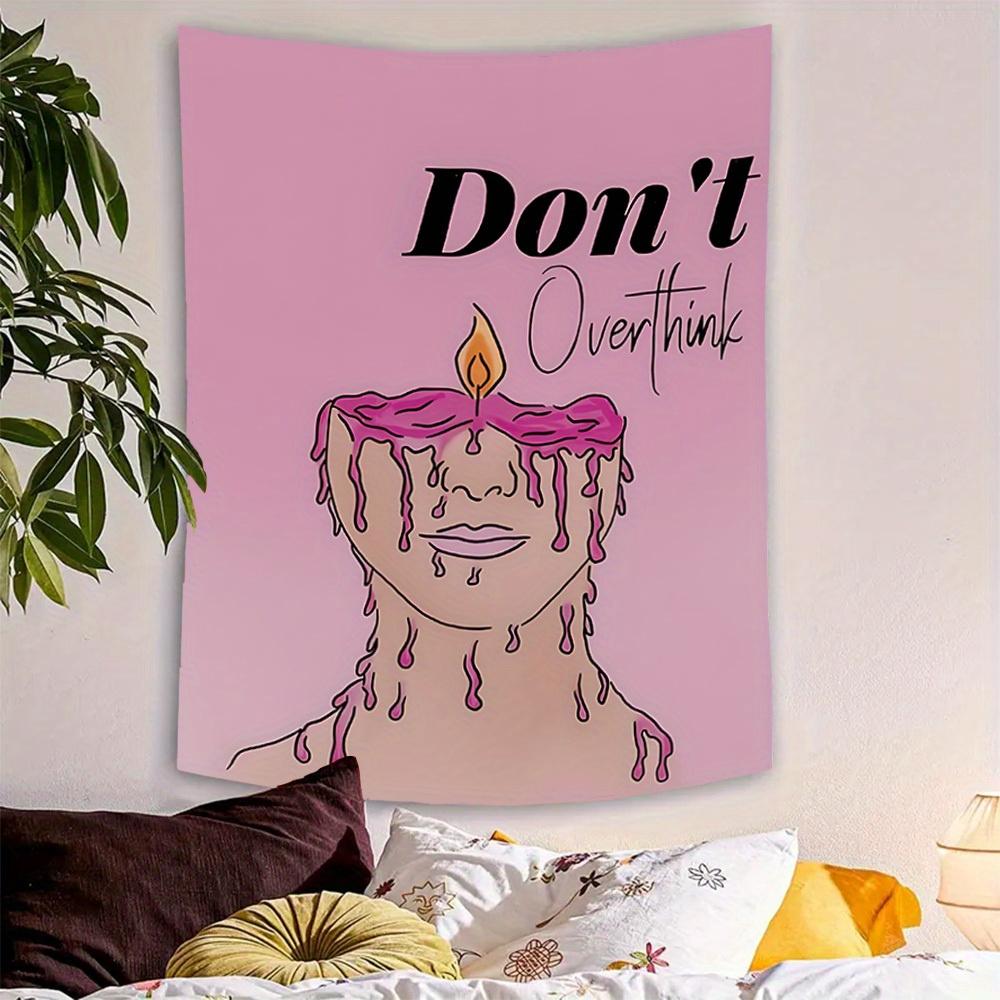

VIKAMA BohemianStyle Tapestry Burning Candle Human Face Art Wall Mural Living Room Feature Wall Room Decor 74x94cm(29x37in)