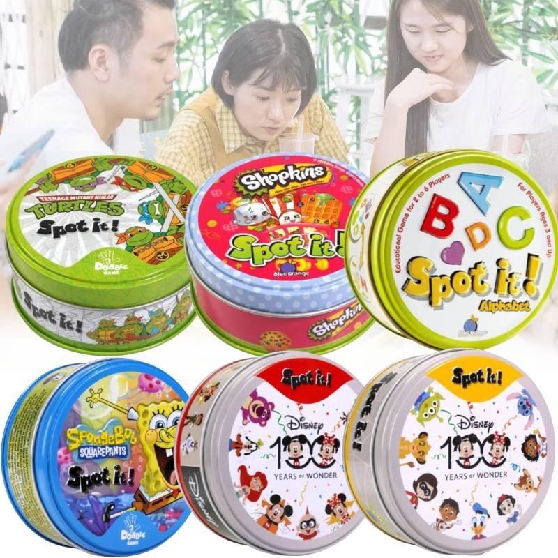 Familienspaß Kartenspiel Bunte Dobble-Karten Partyspiel für Kinder Erwachsene