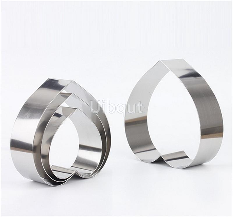 2 pcs set 4 5 6 7 8 9 10 12 14 inches 5cm Height 304 Stainless Steel Heart shape Mousse Ring Cake Mold Tiramisu DIY baking tool