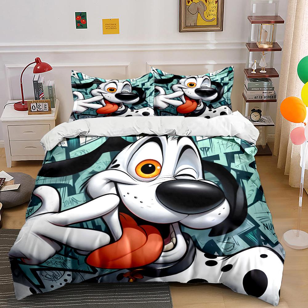 Cartoon Dalmatiner Verspielter Ausdruck Muster Bettwäsche Set für Kinder Luxuriöses Geschenk 3tlg Digitaldruck Bettdecken Set Weich Bequem