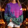 Women's Fashion Casual Halloween Print Round Neck Sweatshirt