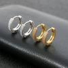 Hip Hop Fashion Green Cubic Zirconia Hoop Earrings For Women Men Circle Colorful Crystal CZ Party Jewelry Wholesale