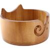 Kuuleyn Wooden Yarn Bowl,Cute Cat Shape Practical Holder,Dispenser Crochet Organizer Storage Supplies for Home Workplace Knitting Crafting Activities