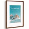 Ramka na zdjęcie A3 z naturalnego drewna orzechowego, ze szkłem hartowanym i ręcznie wykonanymi zaokrąglonymi narożnikami, do powieszenia na ścianie lub postawienia na stole, 297x420mm, Narożniki, Prezentacja,