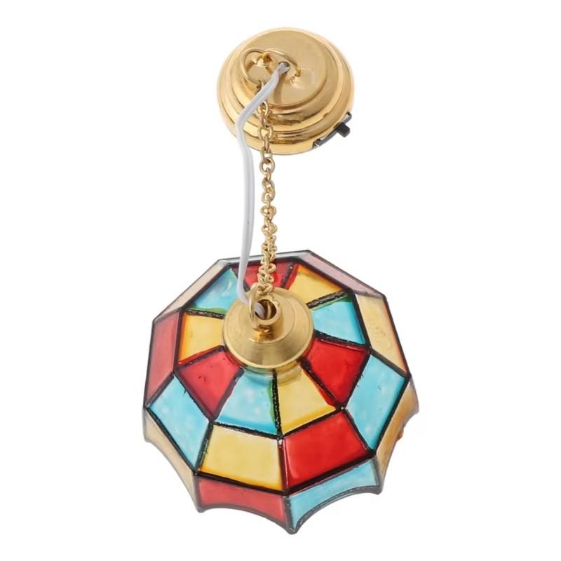 

Люстра для кукольного домика со светодиодной подсветкой 1:12 масштабных винтажных лампочек для кукольного домика, работающие от батареек, пластиковая мини-люстра своими руками для аксессуаров разноцветный