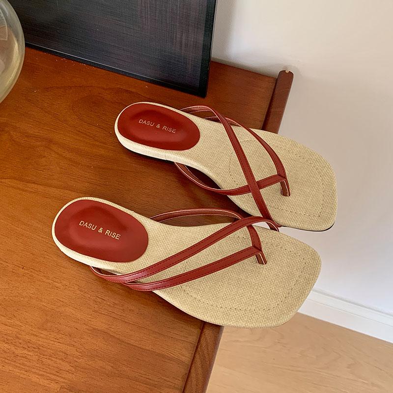 Fashion Footwear Slides Women Flats Slippers Shoes Summer Beach Female Flip Flops Fashion Square Toe Ladies Flats Slippers Sandals Shoes