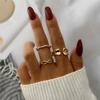 Sada prstenů s českým zlatým řetízkem pro ženy Fashion Boho Coin Snake Moon Rings Dárkové šperky Party Trend