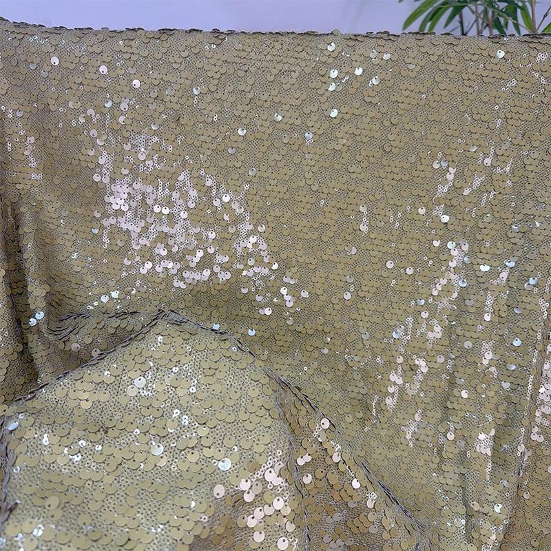 Double Layer Thick Scale Sequins Fabric Glitter Embroidered Material for handmade Sewing Show Evening Dresses Gown Materials