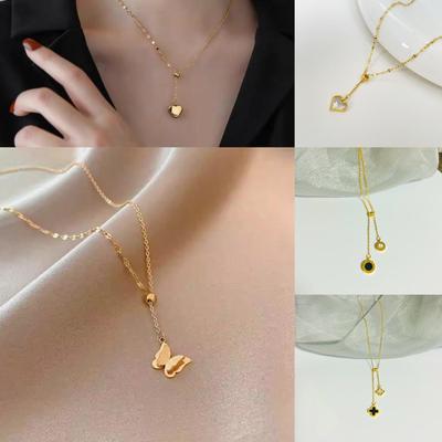 Trendsetting Roman Love Butterfly Necklace, High-End, Non-Fading, Fashionable Statement Piece.