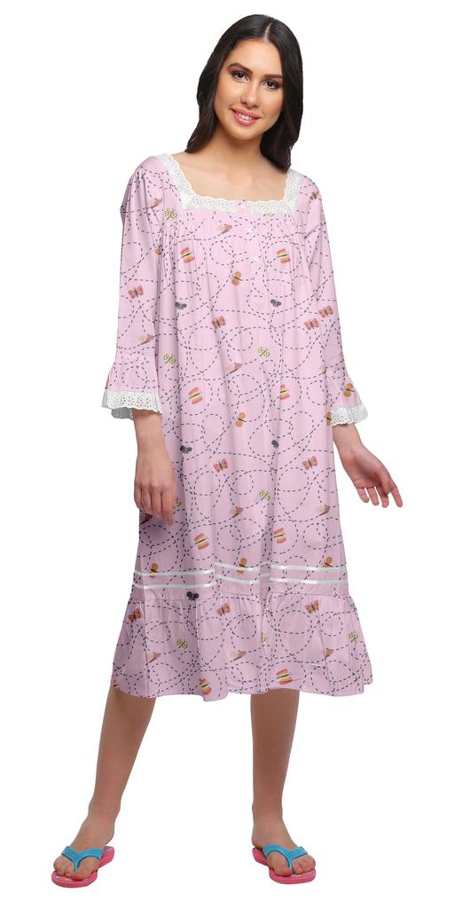 Moomaya Ausgestellte Nachtwäsche aus Baumwolle in A-Linie für Damen