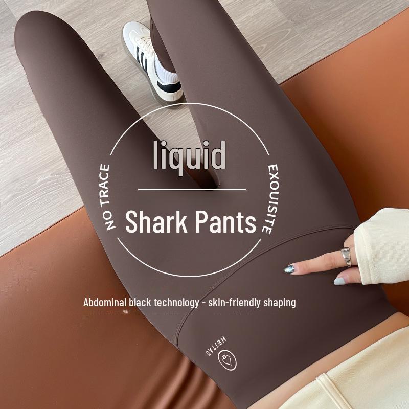 Women's High Waist Black Spade Nylon Slimming Shark Leggings - Tight Fit, Small Feet, No Line, Barbie Style