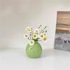 Stilvolles rundes Keramikvasen-Set mit künstlichen Trockenblumen für Schlafzimmer- und Wohnzimmerdekoration