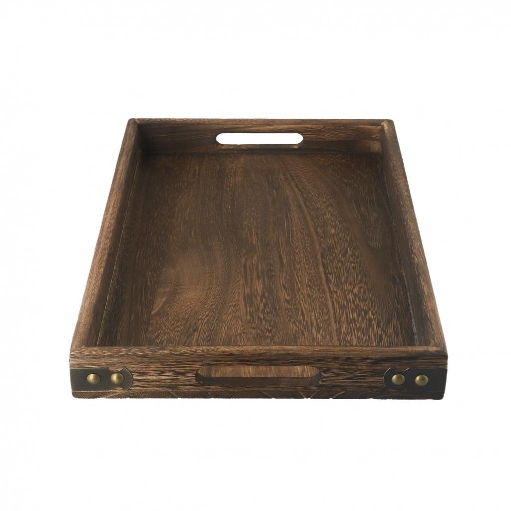 Decorative Wood Serving Tray for Ottoman Coffee Table Creative and Practical