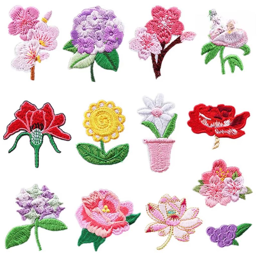Repair Patches Sew On/Iron On Patches Flowers Embroidered Patches Applique Patches for Hat Backpacks Decorations