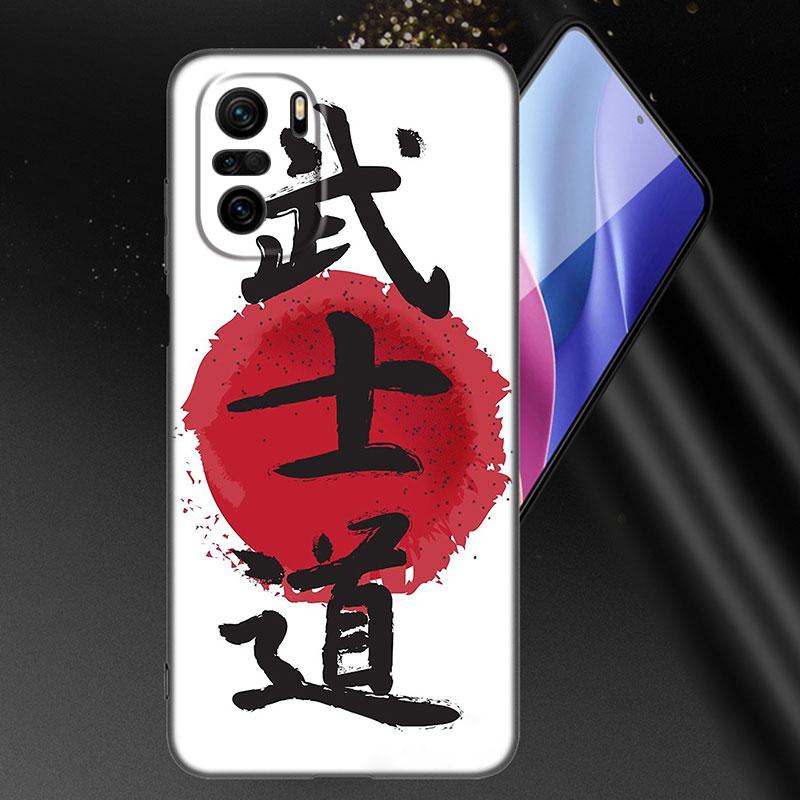 Japanese Samurai Art Phone Case For Xiaomi Mi POCO X3 NFC GT M4 M3 12 11T 10T Pro A3 11 Lite NE 5G 12X 11i F3 Soft Black Cover