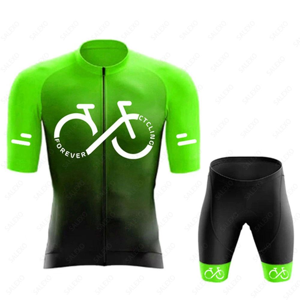 2026 Gradient Cycling Jersey Sets  Men's Summer Road Tops Bottom Suit MTB Clothing Team Mountain Bike Jersey Bib Shorts Suit