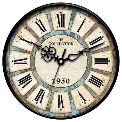 Plastique Designer Balayage Analogique Silencieux (Pas de bruit de tic-tac) Mouvement à Quartz Horloge Murale Ronde pour la Maison (12 pouces x 12 pouces, 30 cm x 30 cm x 6 cm), vert
