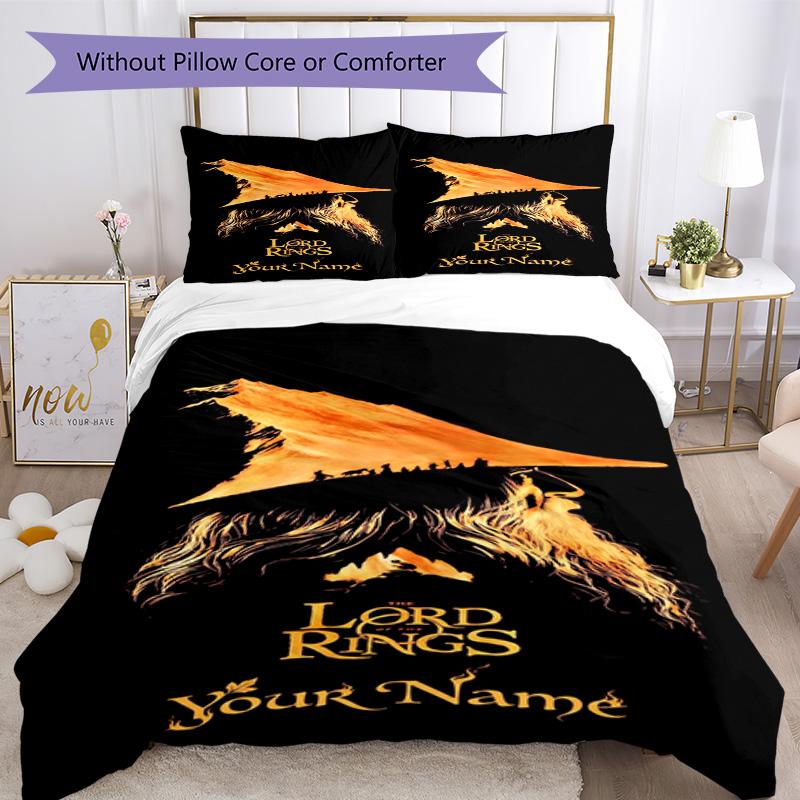 Lord Rings Customize Your Name Duvet Cover Set Design for Living Rooms Breathable Duvet Cover Bedroom Decor Wedding Party GiftLuxury Gift for Birthday