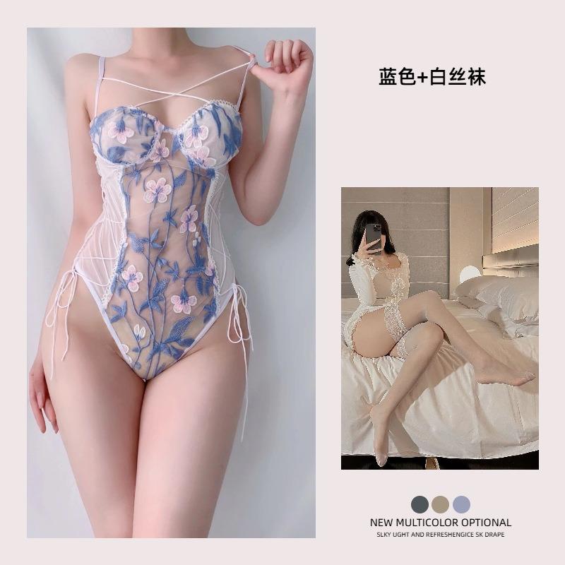 Sexy Fun Set Sexy Mesh Embroidery Perspective onesie Pure Fun Underwear Passion Set Pure Fun Embroidery