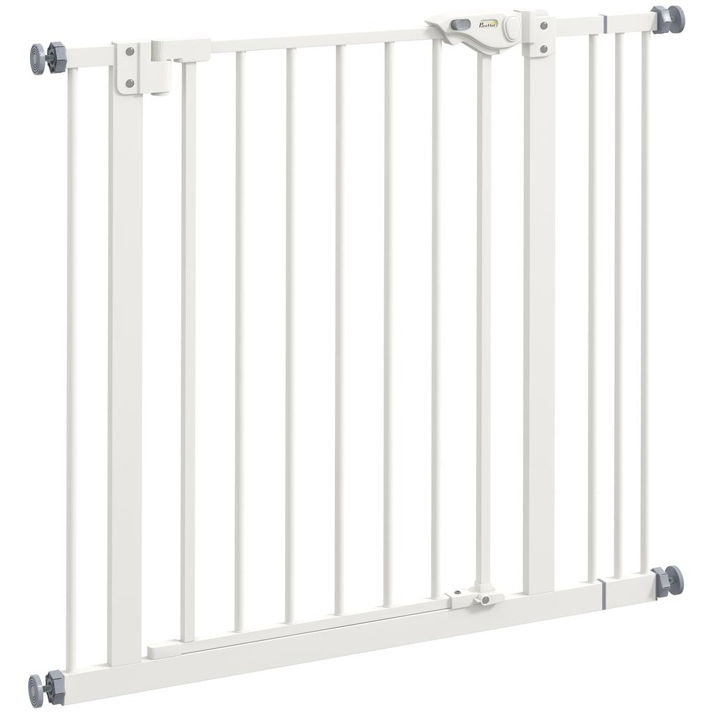 Adjustable Safety Gate w/ One Extensions, Four Adjustable Screws, White