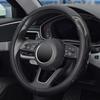 Car Steering Wheel Cover Universal 14 1/2"-15" Leather Carbon Fiber Anti-Slip Ca