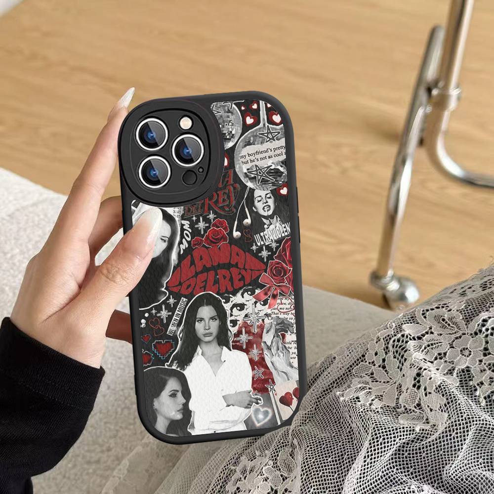Kryt na telefon zpěvačky Lany Del Rey pro IPhone 11 12 13 14 15 16 Pro Max Mini Plus Měkký kožený kryt