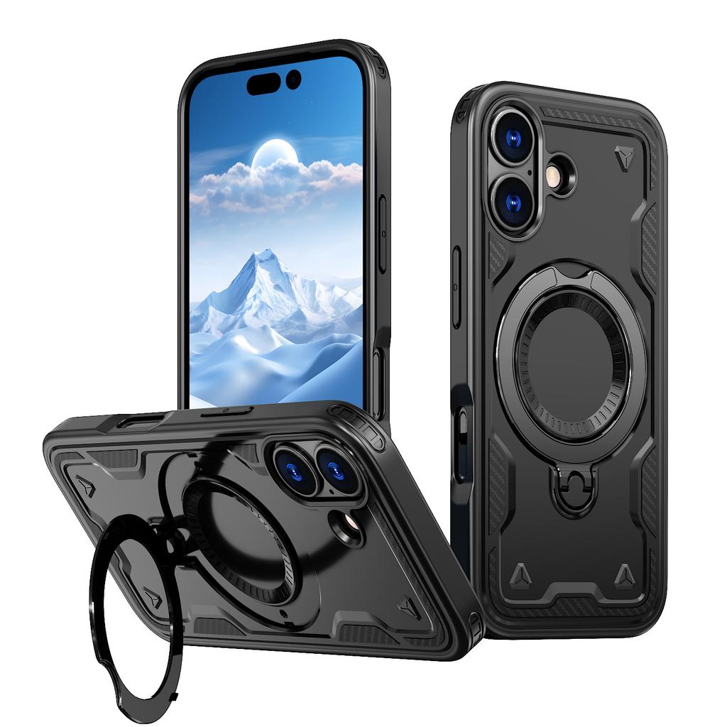 Compatible with iPhone 17 Case Magnetic 360 Rotating Stand Two-in-one Shockproof iPhone 16 Pro Protective Case