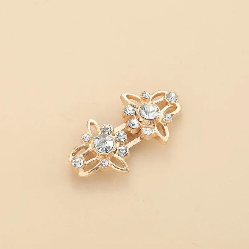 

1 Pair New Brooches For Women s Clothing Cardigan Sweater Blouse Shawl Clips Shirt Collar Flower Pattern Clasps