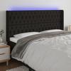 Vidaxl Bed Headboard with LED, Black, 183X16X118/128 Cm, Fabric