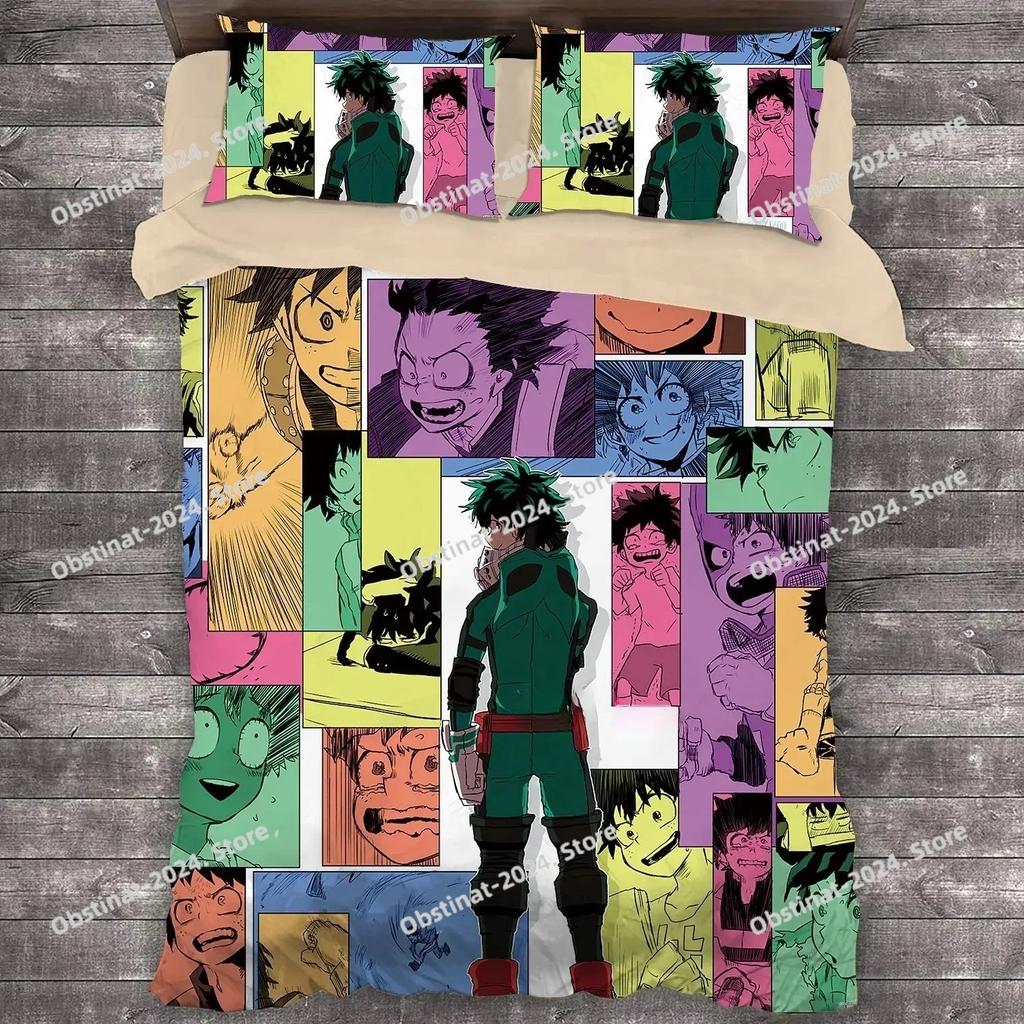 Anime Duvet Cover Pillowcase My Hero A-Academia Bedding Set Boys children Bedroom dormitory Single Double Large Size Gifts