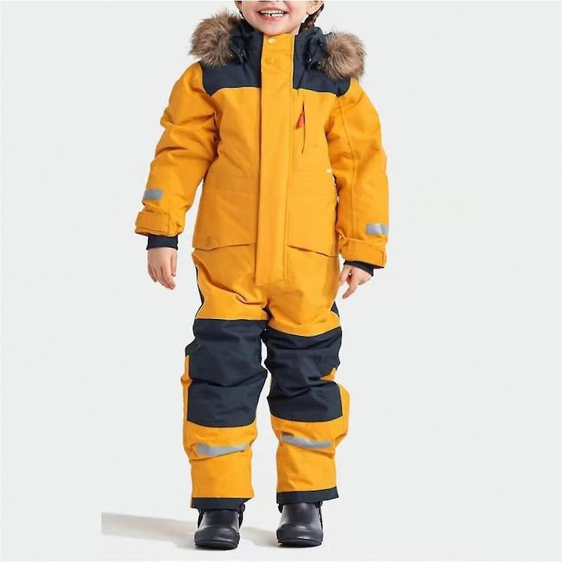 Kinder Unisex Skianzug mit Kapuze Einteiliger Skianzug Atmungsaktiv Wasserdicht Winddicht