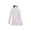 Nike Solid Color Logo Print Half Button Pullover Long Sleeve Polo Shirt Women Tops Pink Purple DH2317-530