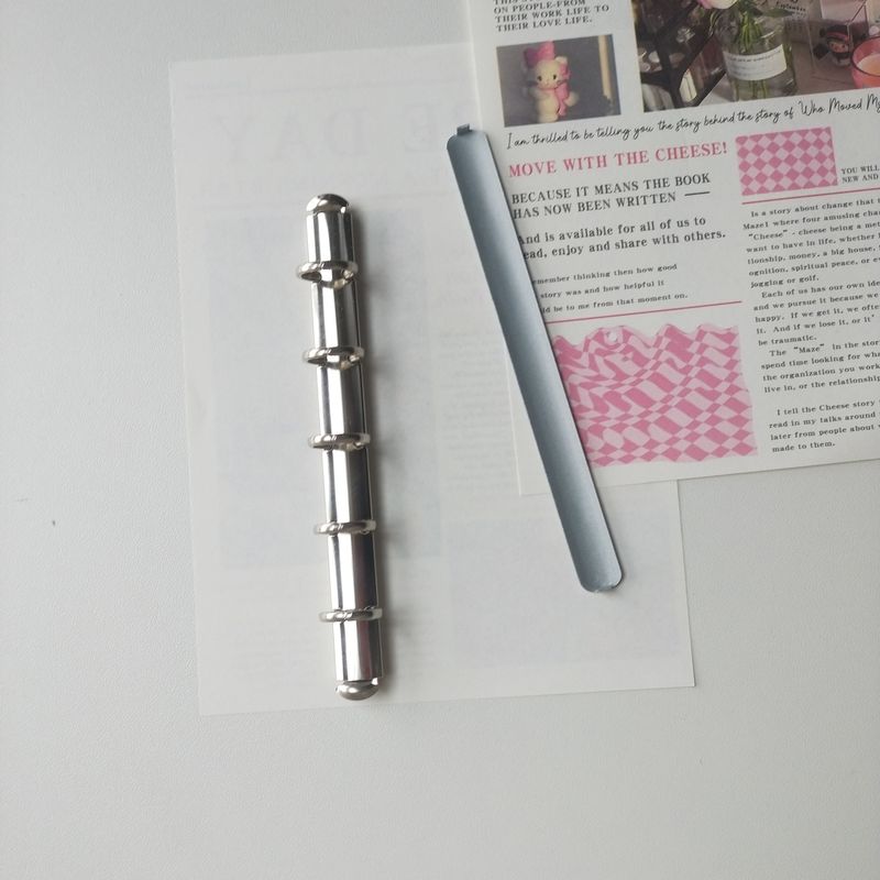 M5a7a6 Back Plate Holder Loose-Leaf Binder Beauty Back 11 Inner Diameter O-Type Card Holder Transformation Metal Folder Notebook Accessories