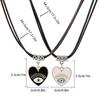 2pcs Heart Cross Cat Pendant Necklace Couple Black Rope Choker Necklace Jewelry