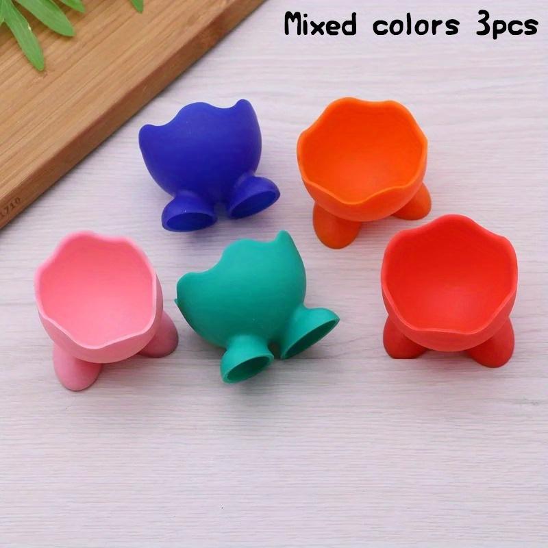 Silicone Egg Cups 3pcs | Multi-Color Soft Silicone Egg Holders for Kitchen Use | Durable, Flexible & Non-Slip Design | Ideal for Boiled Eggs