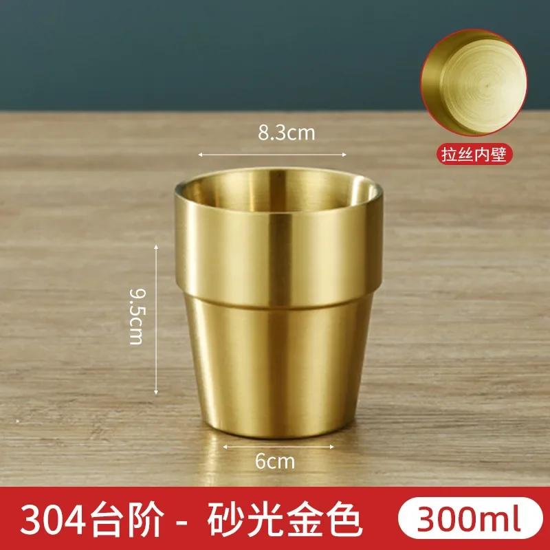 175/300ML Doppelwandiger Edelstahl Bierkrug Verbrühschutz Kaffee Milch Tasse Tragbare Teetasse Reisebecher Küche Bar Trinkgeschirr